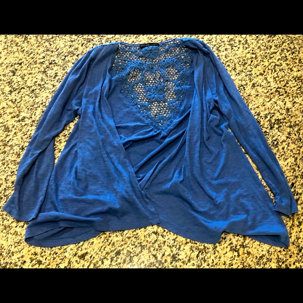 Design History open front cardigan sweater cutout